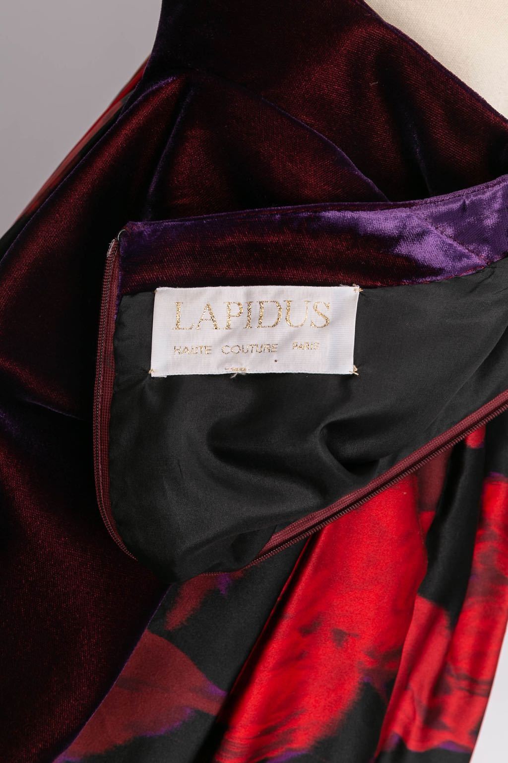 Robe en velours et soie Ted Lapidus Haute Couture
