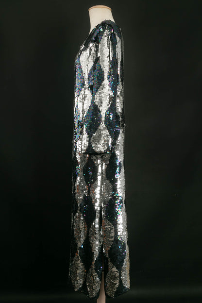 Long manteau à paillettes