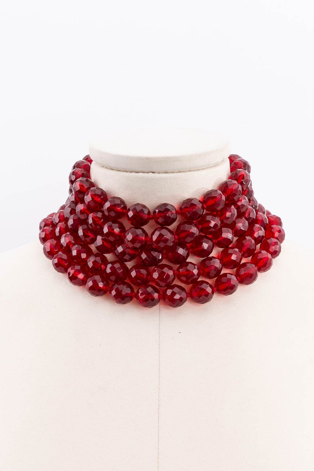 Collier Avec Perles Rouges Collier de perles rouges Chanel 1990s – Les Merveilles De Babellou