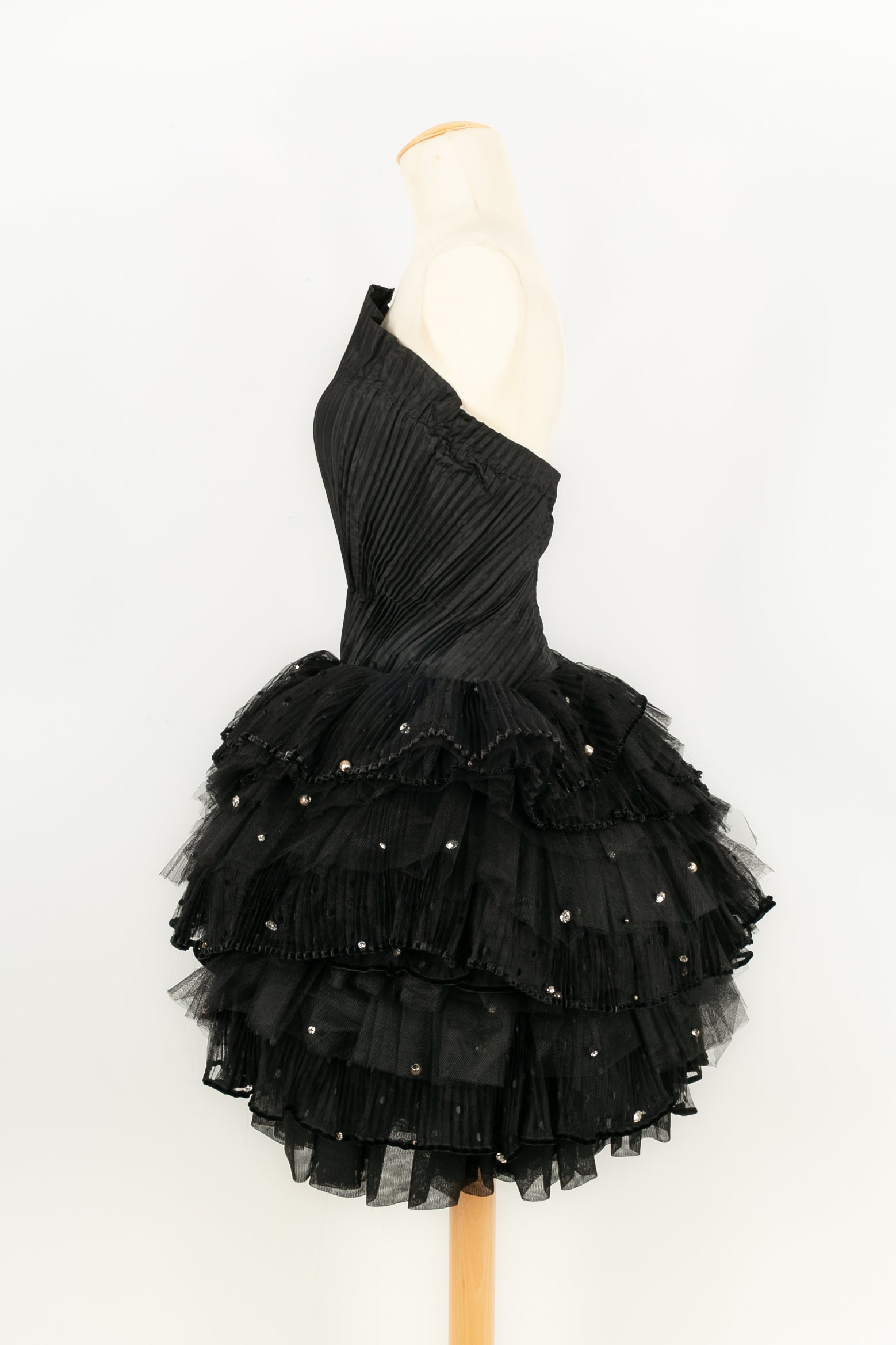 Louis Feraud Draped Black Dress