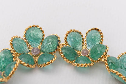 Bracelet fleurs en pâte de verre Augustine