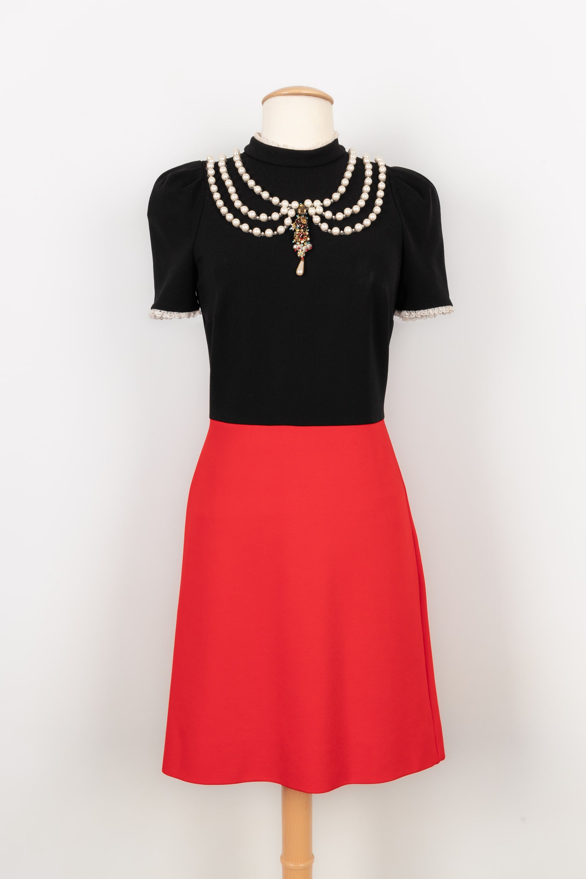 red and black gucci dress Gucci Dress Black with red RJC3200