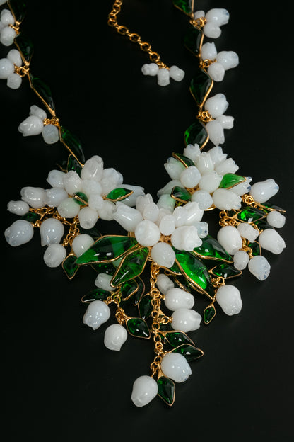 Collier plastron en pâte de verre Augustine 