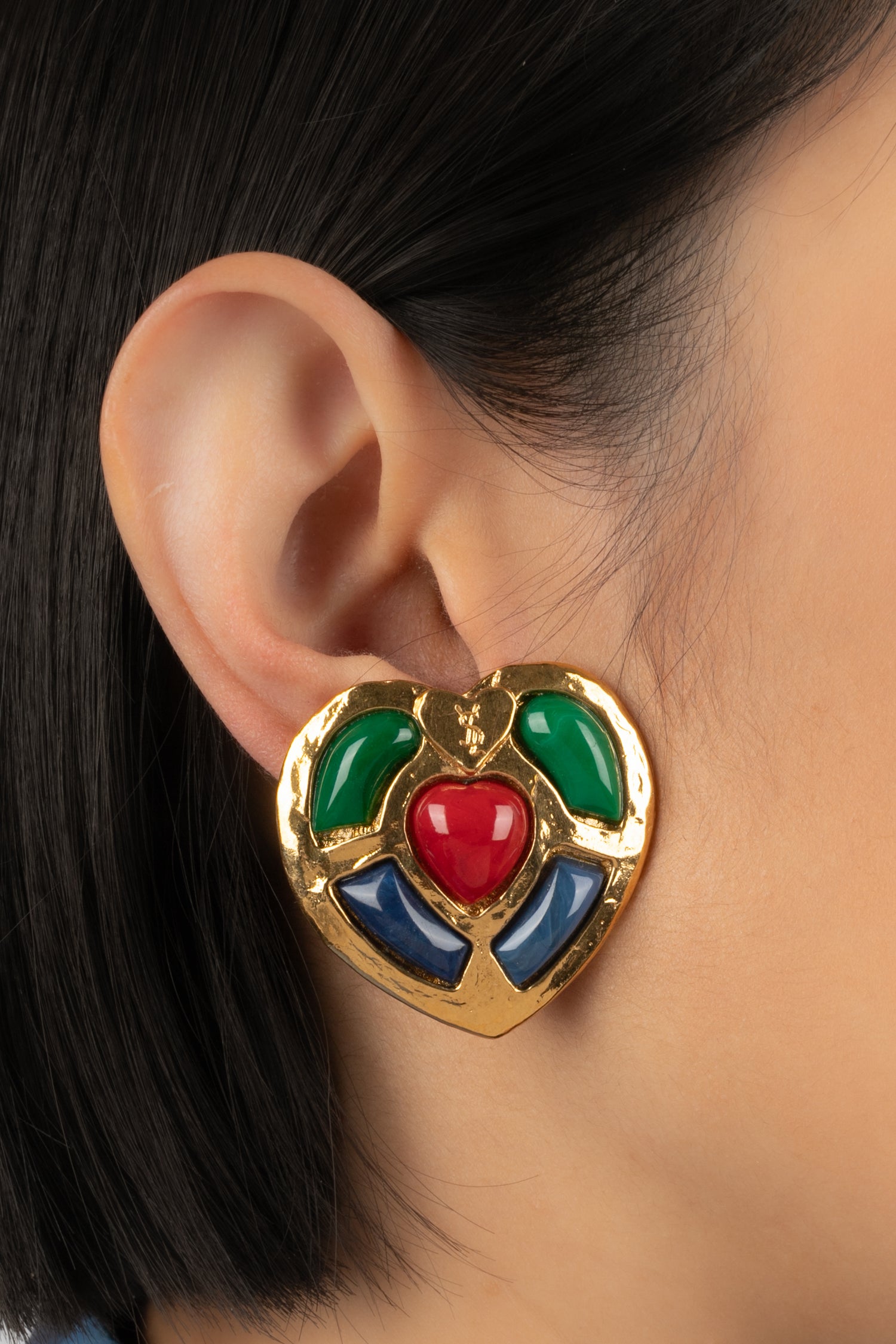 Boucles d'oreilles coeur Yves Saint Laurent