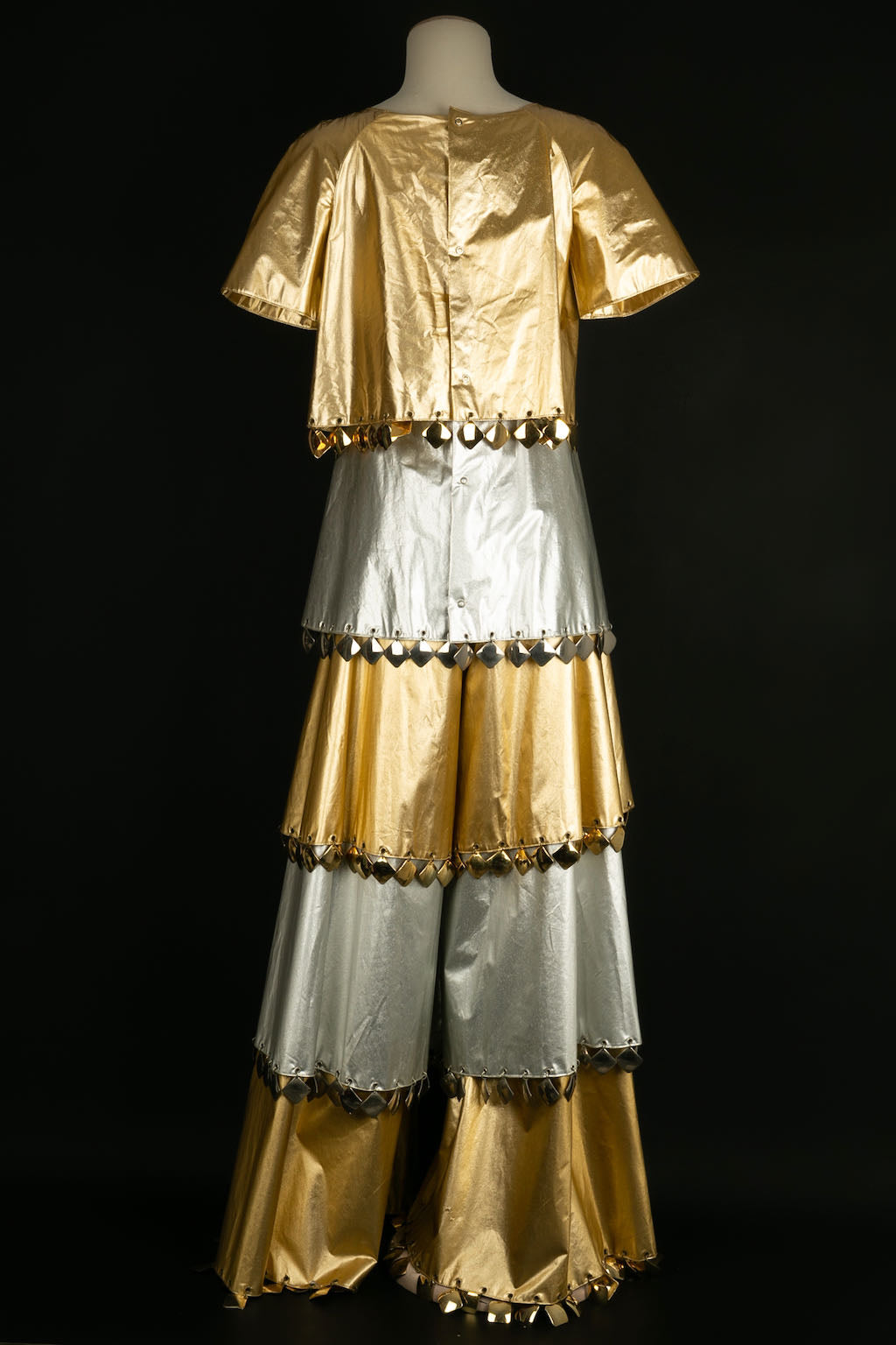 Robe dorée et argentée Paco Rabanne