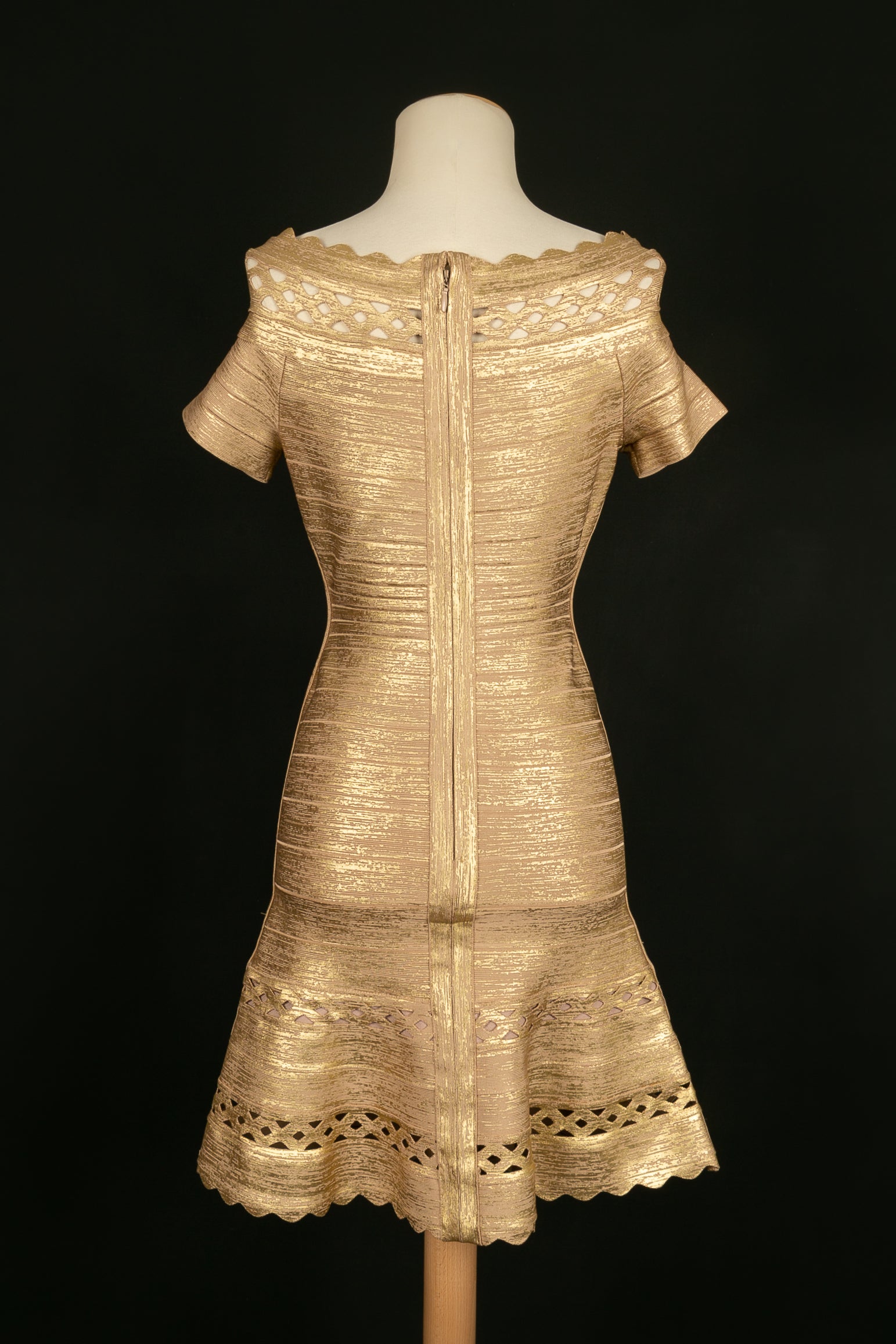 Hervé Léger golden dress