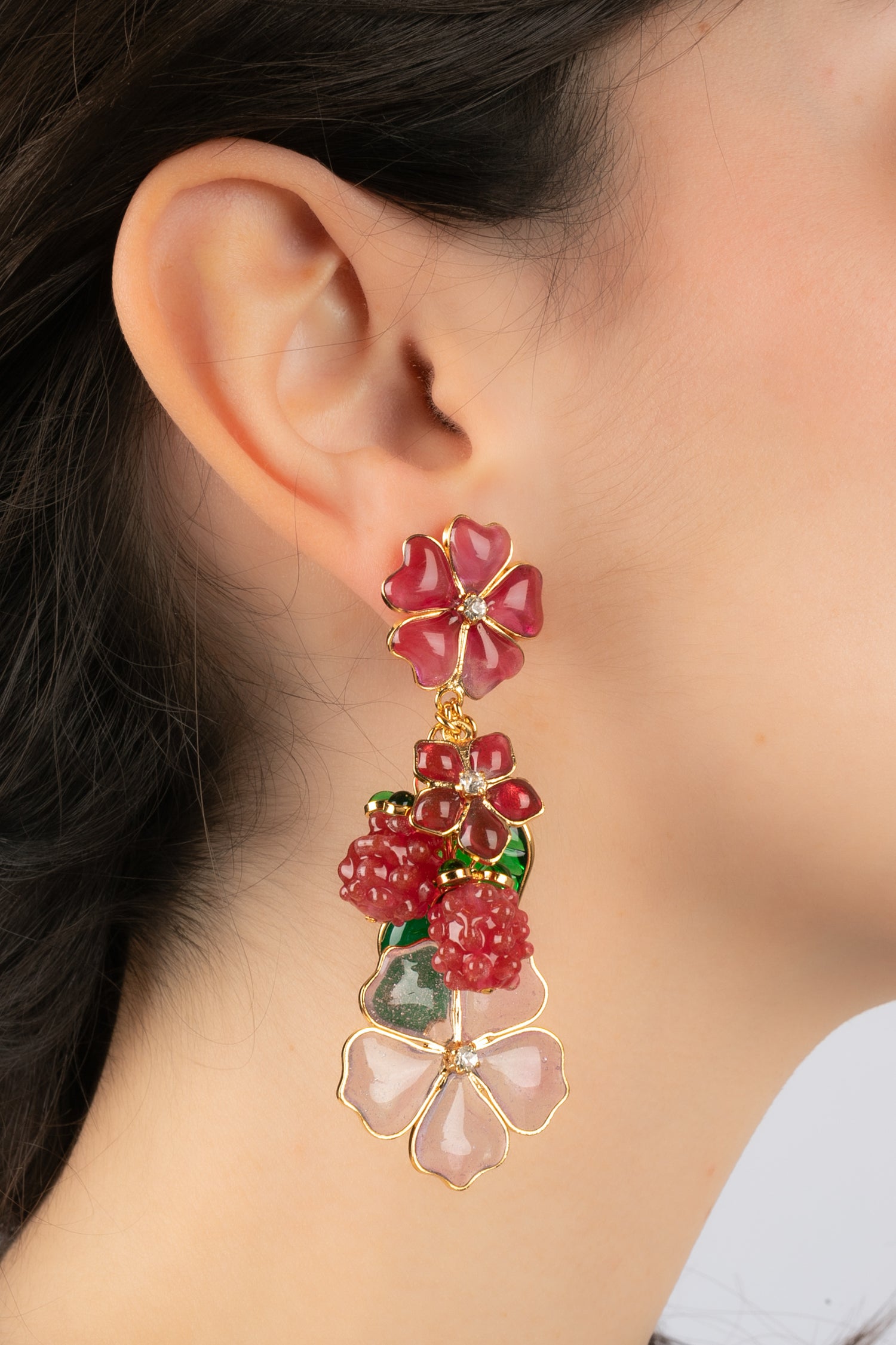 Boucles d'oreilles framboises Augustine