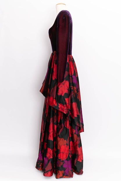 Robe en velours et soie Ted Lapidus Haute Couture