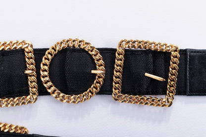 Ceinture noire et dorée Chanel