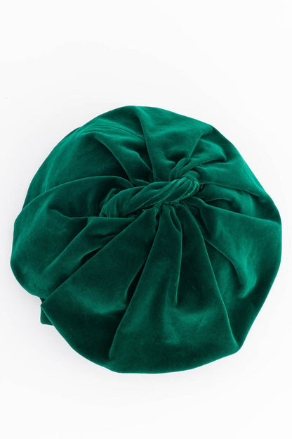 Béret en velours vert