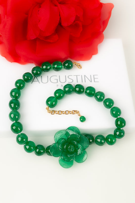 Collier camélia vert Augustine