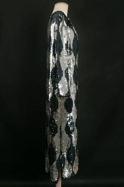 Long manteau à paillettes