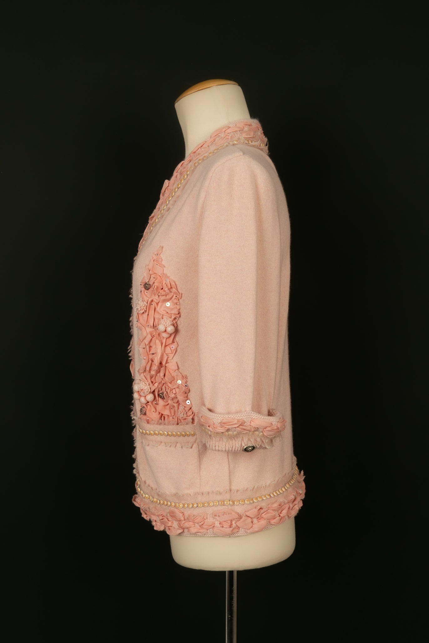 Gilet en cachemire rose Chanel