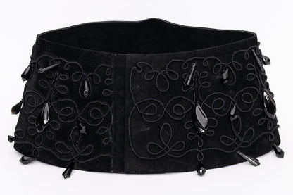 Ceinture noir en daim Dior