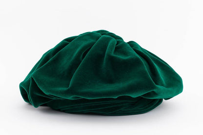 Béret en velours vert