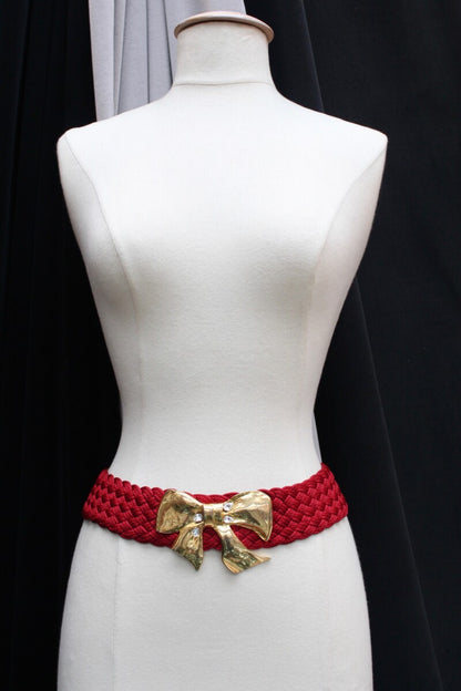 Yves Saint Laurent red passementerie belt