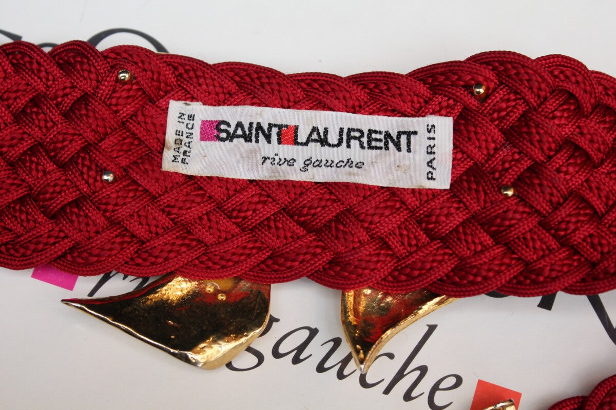 Yves Saint Laurent red passementerie belt