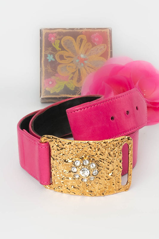 Christian Lacroix pink leather belt
