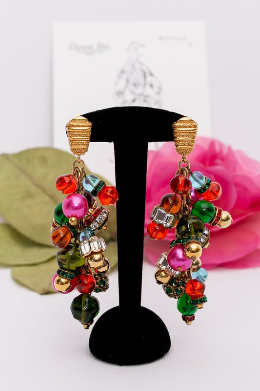 Boucles d'oreilles multicolores Dior