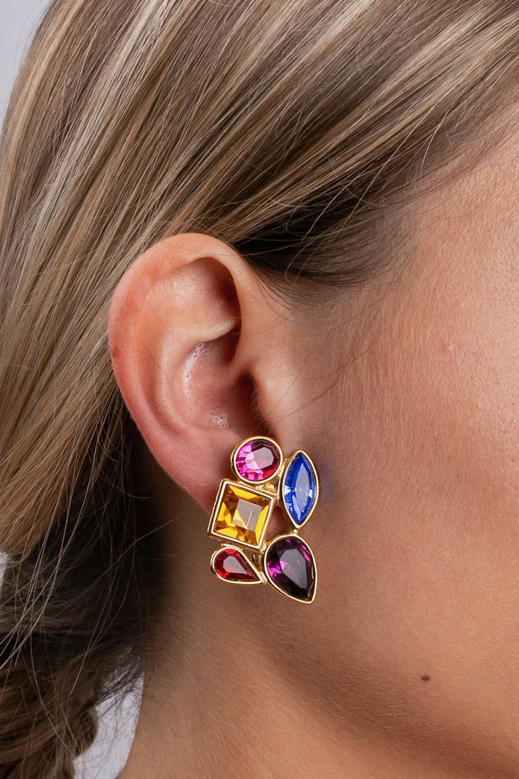 Boucles d'oreilles multicolores Yves Saint Laurent