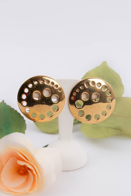 Boucles d'oreilles dorées Paco Rabanne