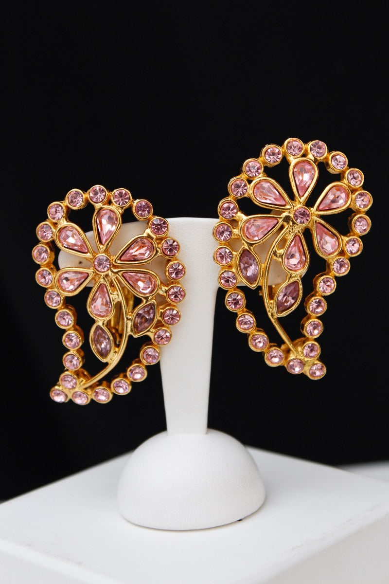 Jean-Louis Scherrer pink and gold earrings
