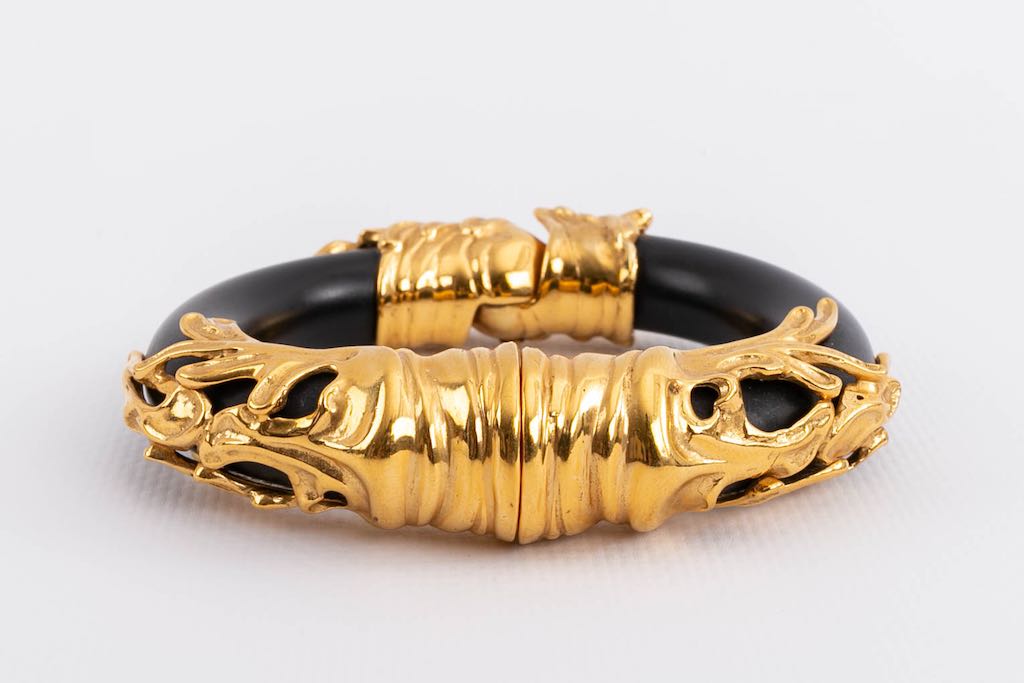 Bracelet en bois et métal doré