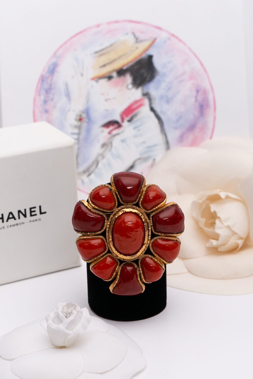 Chanel glass paste brooch