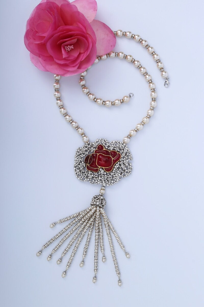 Collier rose rouge Serge-Eric Woloch