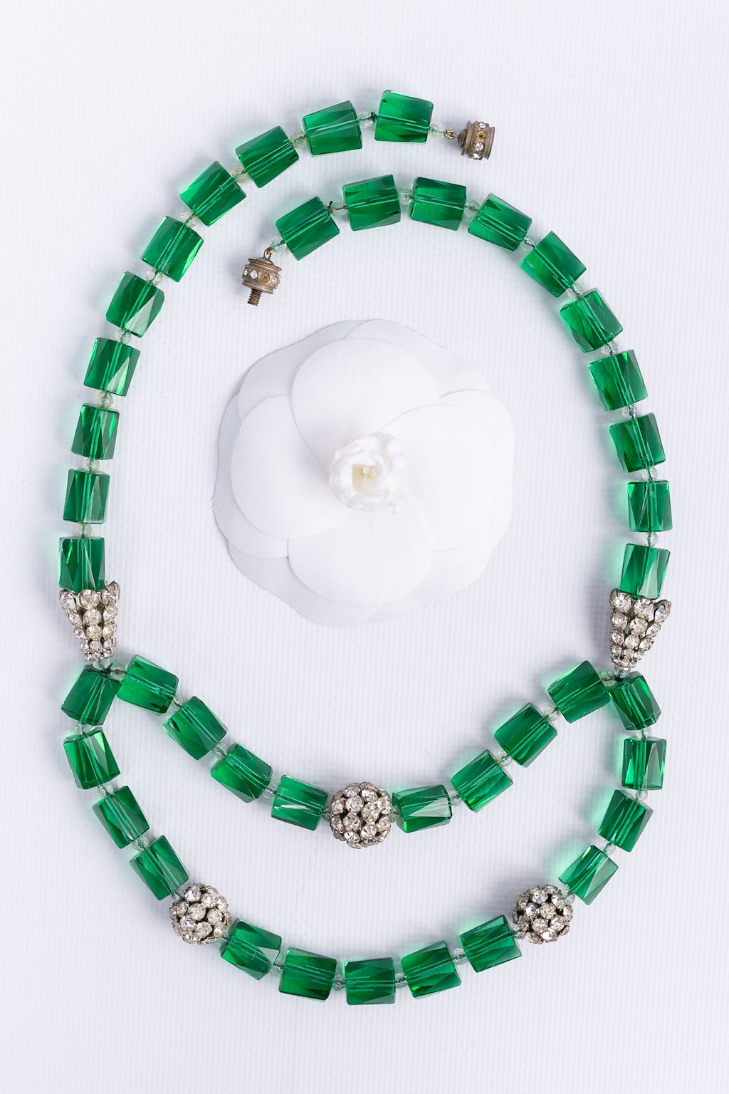 Chanel necklace with glass beads and rhinestones