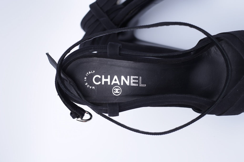 Chanel black platform shoes