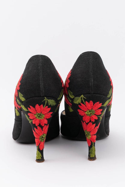 Saks Fifth Avenue floral pumps