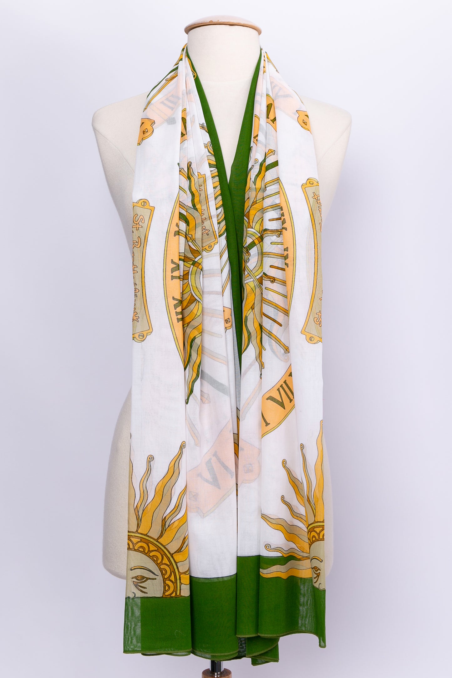 Hermès shawl with "Cadran Solaire" print