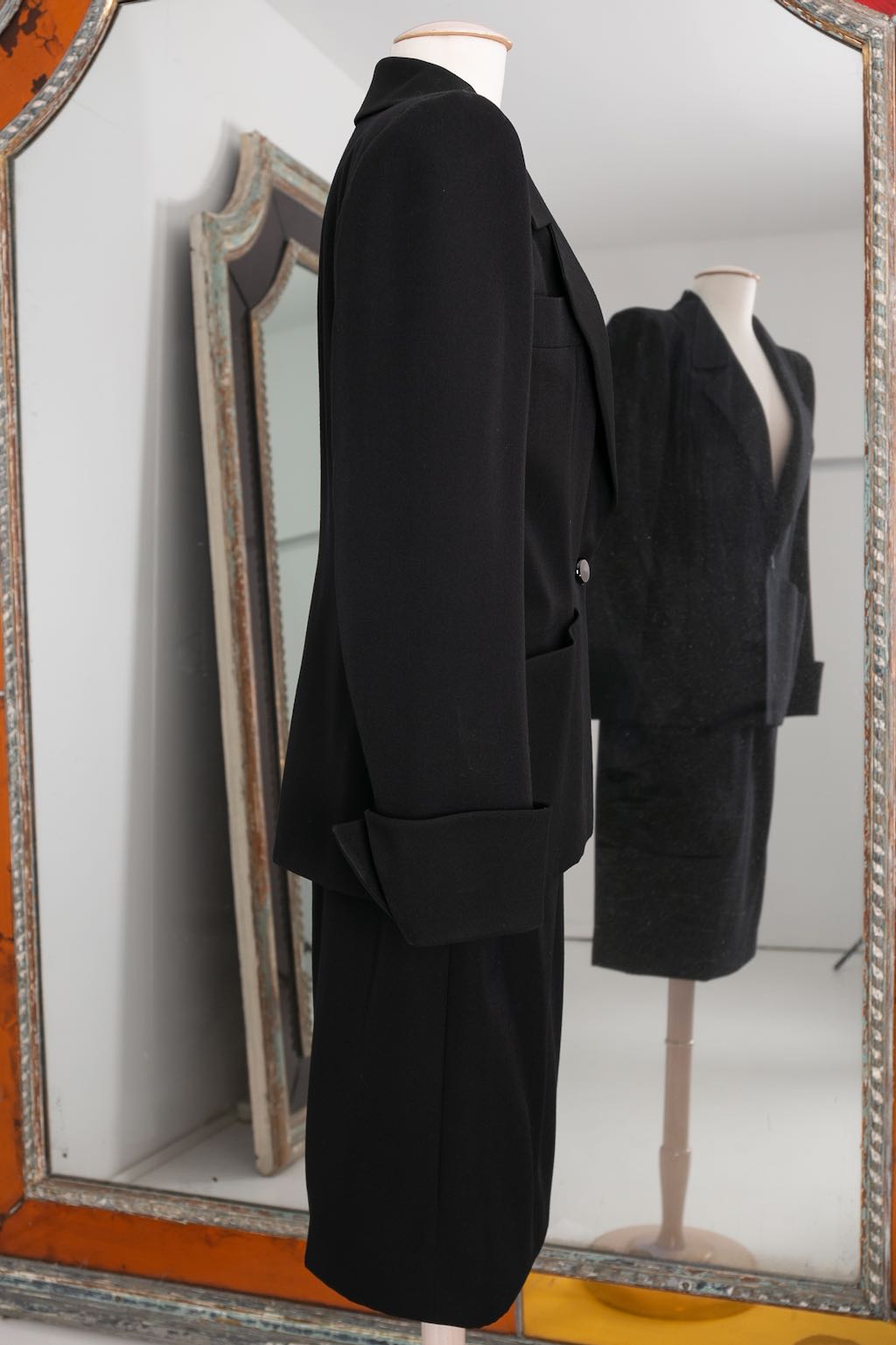 Yves Saint Laurent Haute Couture black skirt and jacket set