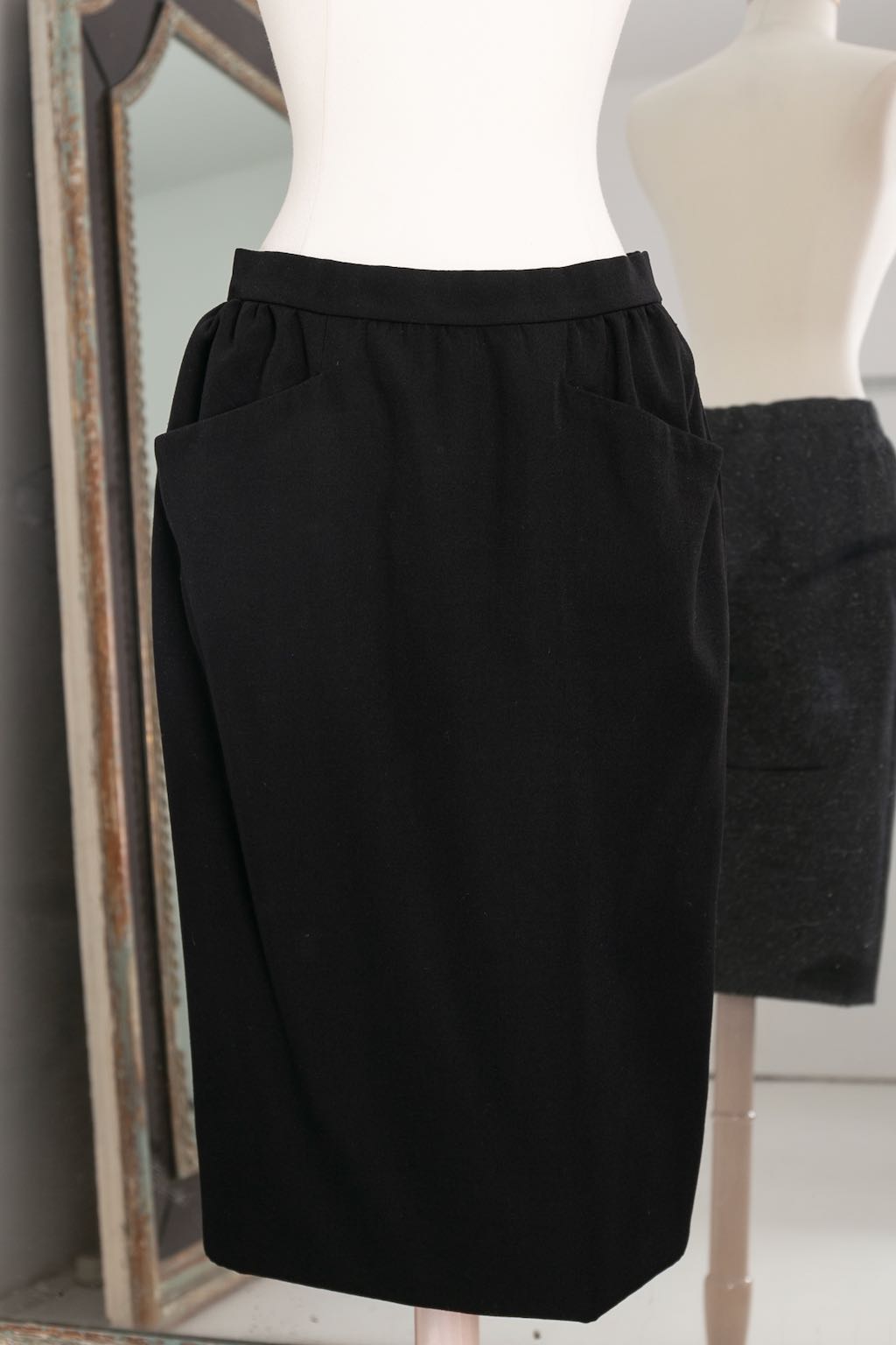 Yves Saint Laurent Haute Couture black skirt and jacket set