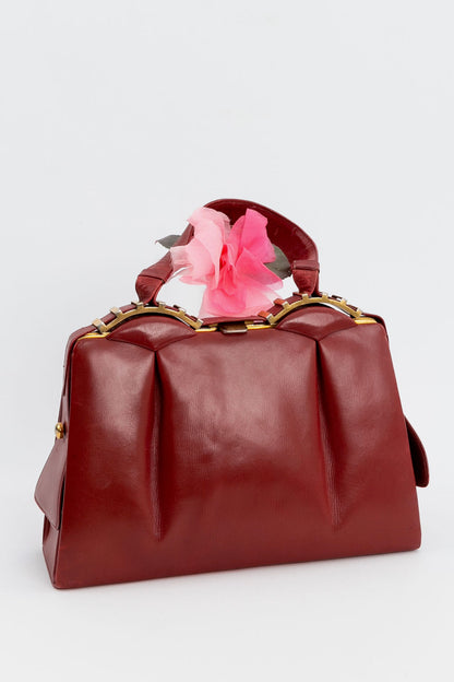 Sac en cuir bordeaux