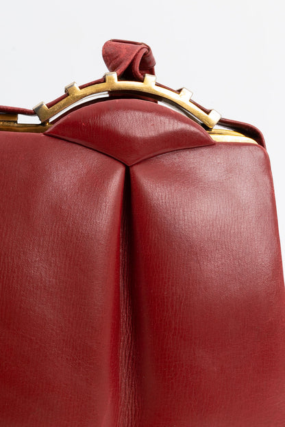 Sac en cuir bordeaux