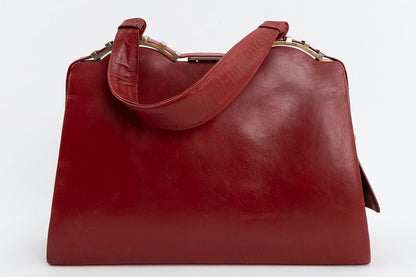 Sac en cuir bordeaux