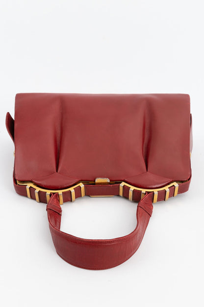 Sac en cuir bordeaux