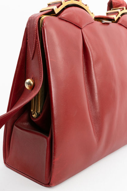 Sac en cuir bordeaux