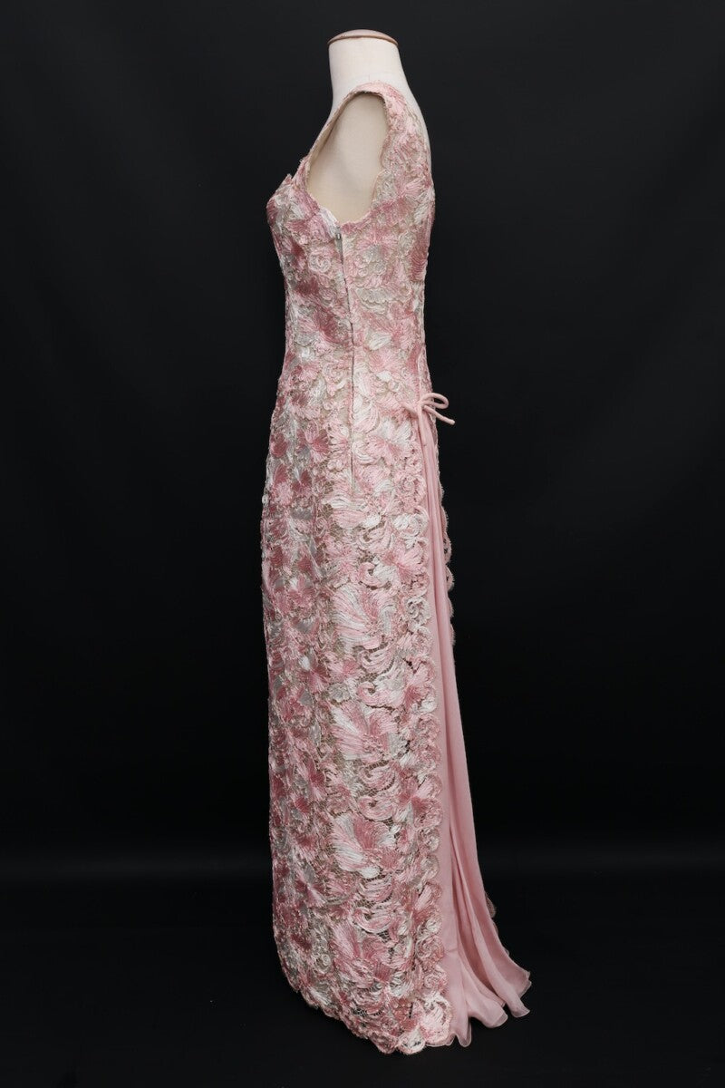 Longue robe rose Jean Desses Haute Couture