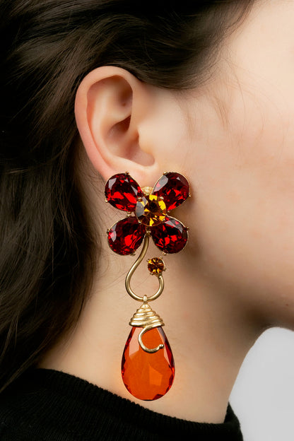 Boucles d'oreilles fleur Yves Saint Laurent