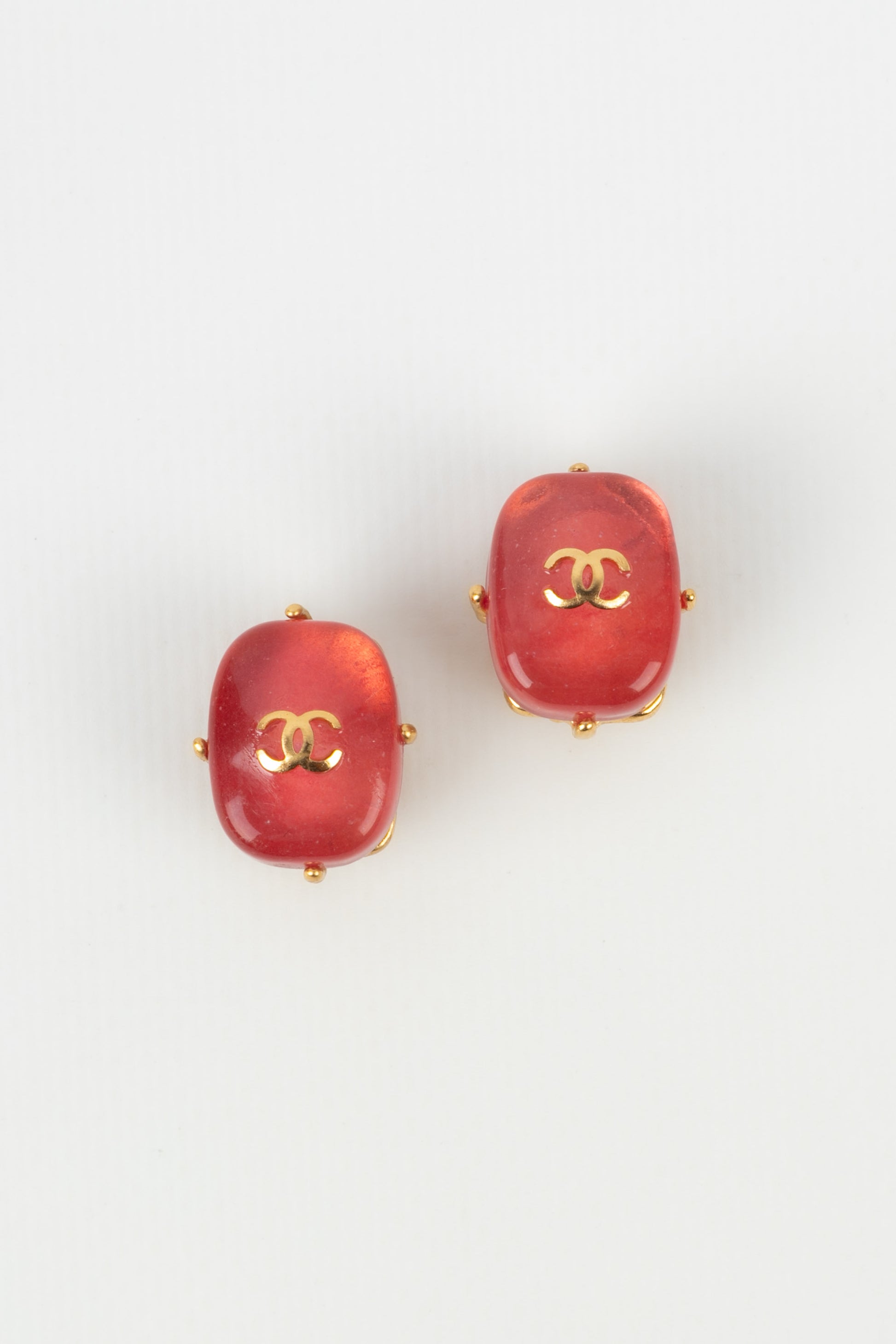 Boucles d'oreilles roses Chanel Automne 1997