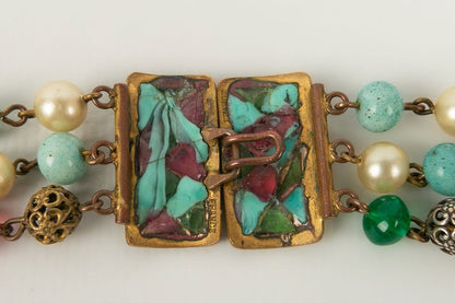 Collier ancien en pâte de verre