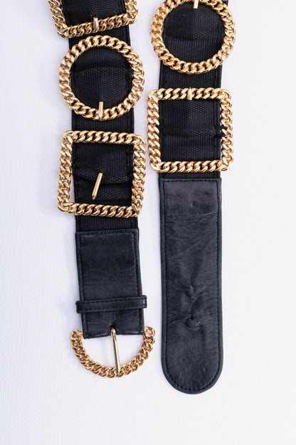 Ceinture noire et dorée Chanel