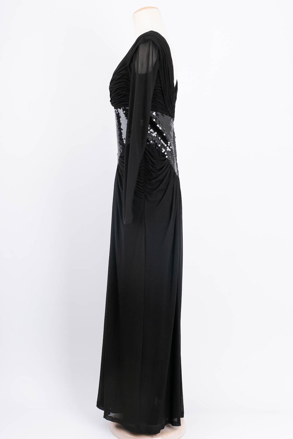 Robe à paillettes noires Azzaro