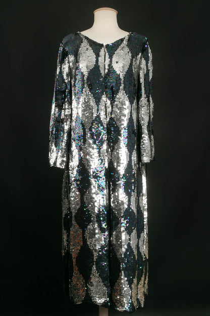 Long manteau à paillettes