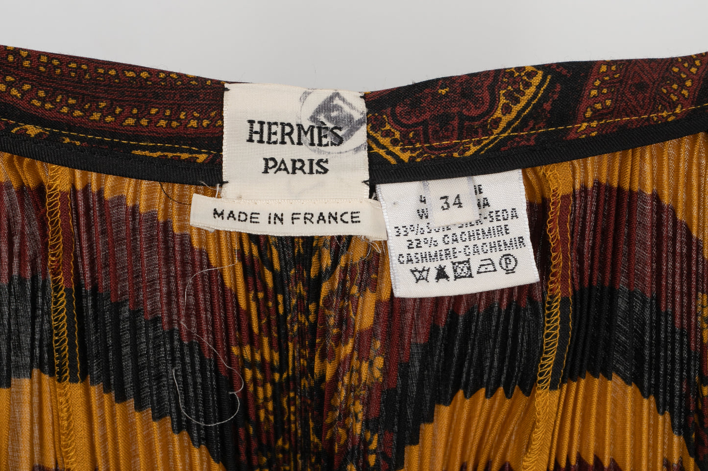 Jupe en soie plissée Hermès