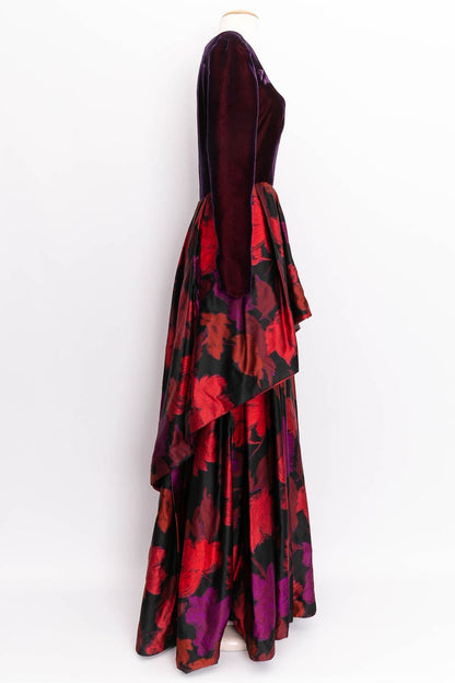 Robe en velours et soie Ted Lapidus Haute Couture