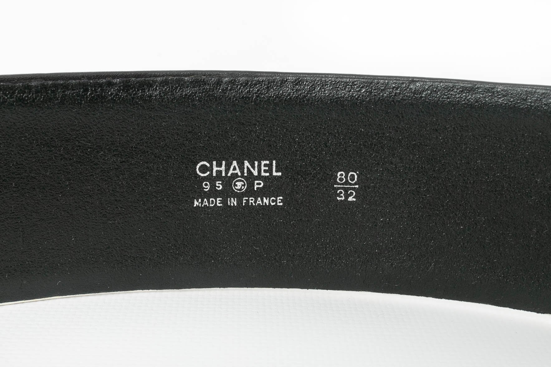 Ceinture en cuir bicolore Chanel
